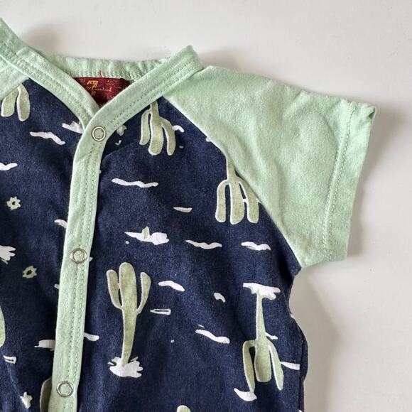 7 For All Mankind Blue Cactus Print Jumper - Size 3/6 Months - Picture 2 of 3